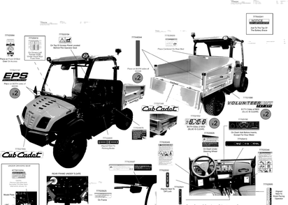 Label Map Diagram and Parts List for WTCAB747EFI (37AM48FM010)(2016) Cub Cadet Lawn Tractor Accessories